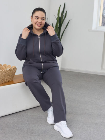 Костюм 26.2887 б Трикотаж двухнитка, колір Графіт, 48(XL), 50(ХХL), 52(3XL)
