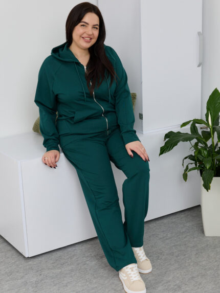 Костюм 26.2887 б Трикотаж двухнитка, колір Темно зелений , 48(XL), 50(ХХL), 52(3XL)