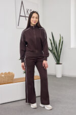 Set 26.2591 Double-Face-Stoff, Farbe Dunkle Schokolade, 40(XS), 42(S), 44(M)