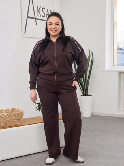 Костюм 26.2591 б Дабл фейс, колір Темний шоколад, 46(L), 48(XL)