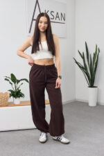 Pantaloni 26.2871 piele întoarsă pe diving, culoare Ciocolată , 40(XS), 42(S), 44(M) - Image 6