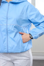 Windbreaker 26.2864 lacquered raincoat fabric, color Sky blue, 42(S), 44(M), 46(L) - Image 5
