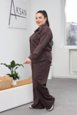 Комплект 26.2866 тънък велур, цвят Тъмен шоколад, 48(XL), 50(XXL), 52(3XL) - Image 3