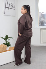 Комплект 26.2866 тънък велур, цвят Тъмен шоколад, 48(XL), 50(XXL), 52(3XL) - Image 2