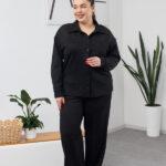 Костюм 26.2866 б Замш тонкий, колір Чорний, 48(XL), 50(ХХL), 52(3XL)