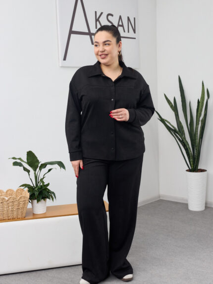 Костюм 26.2866 б Замш тонкий, колір Чорний, 48(XL), 50(ХХL), 52(3XL)