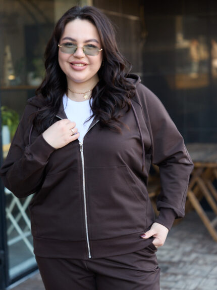 Костюм 26.2887 б Трикотаж двухнитка, колір Темний шоколад, 48(XL), 50(ХХL), 52(3XL)