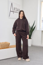 Set 26.2873 tricot buclat, culoare Ciocolata inchisa, 42(S), 44(M), 46(L)