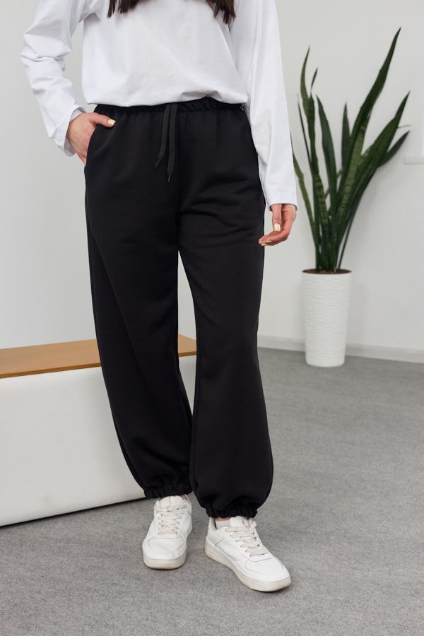 sera9598 Hosen 26.2895 Loopback-Strickstoff, Farbe Schwarz, 40(XS), 42(S), 44(M) - Image 1