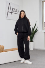 Set 26.2890 Loopback-Strickstoff, Farbe Schwarz, 40(XS), 42(S), 44(M)