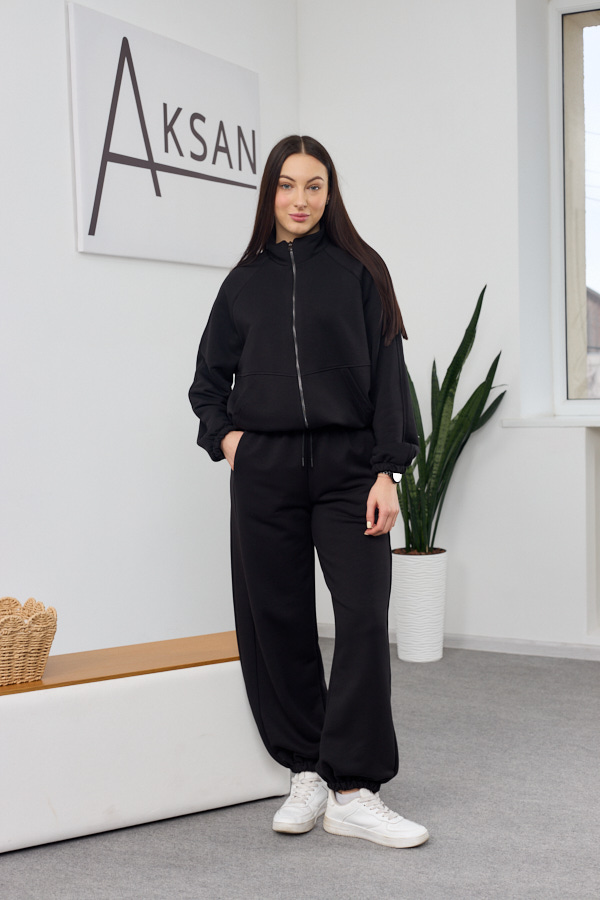 sera9677 Set 26.2890 Loopback-Strickstoff, Farbe Schwarz, 40(XS), 42(S), 44(M) - Image 1