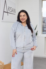Костюм 26.2861 б Велюр тонкий, колір Сіро небесний, 46(L), 48(XL), 50(ХХL) - Зображення 6