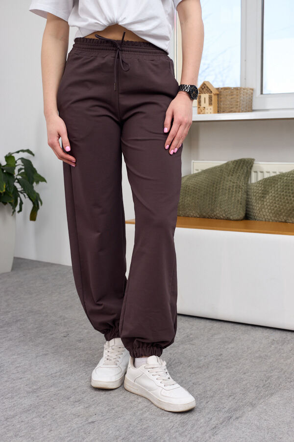 sera2418 Панталони 26.2846 двуконечен трикотаж, цвят Тъмен шоколад, 40(XS), 42(S), 44(M), 46(L) - Image 1
