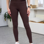 Legginsy 26.1877 prążkowana dzianina, kolor Ciemna czekolada, 42(S), 44(M), 46(L), 48(XL)