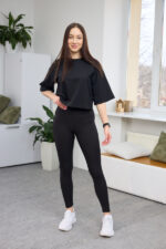 Legginsy 26.1877 prążkowana dzianina, kolor Czarny, 42(S), 44(M), 46(L), 48(XL) - Image 6