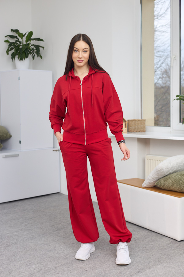sera5639 Komplet 26.2923 dzianina dresowa dwunitkowa, kolor Czerwony, 42(S), 44(M), 46(L), 48(XL) - Image 1