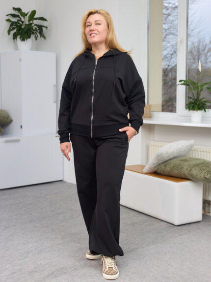 Костюм 26.2923 б Трикотаж двухнитка, колір Чорний, 48(XL), 50(ХХL), 52(3XL)