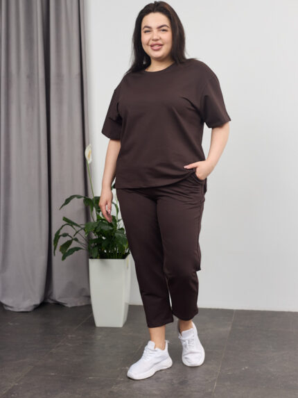 Костюм 26.2678 с.б Трикотаж двухнитка, колір Темний шоколад, 52(3XL), 54(4XL), 56(5XL)