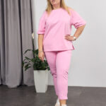 Костюм 26.2678 б Трикотаж двухнитка, колір Рожевий, 48(XL), 50(ХХL), 52(3XL)