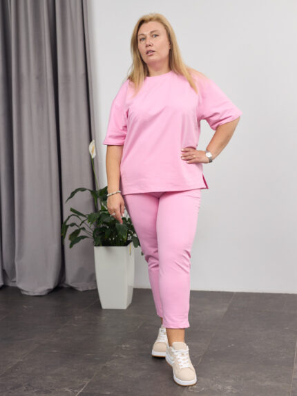 Костюм 26.2678 б Трикотаж двухнитка, колір Рожевий, 48(XL), 50(ХХL), 52(3XL)
