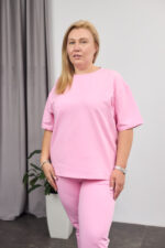 Костюм 26.2678 с.б Трикотаж двухнитка, колір Рожевий, 52(3XL), 54(4XL), 56(5XL) - Зображення 6