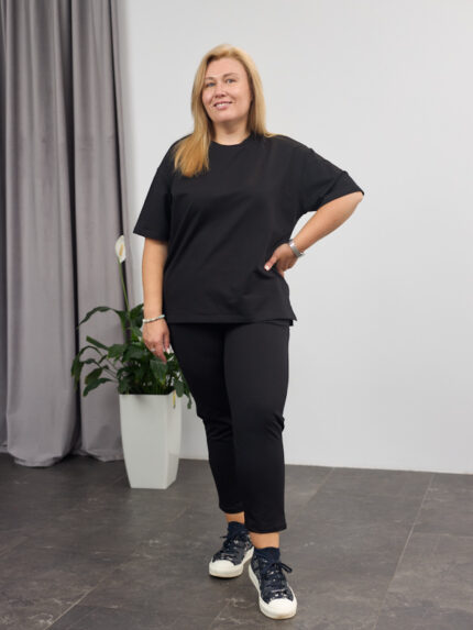 Костюм 26.2678 с.б Трикотаж двухнитка, колір Чорний, 52(3XL), 54(4XL), 56(5XL)