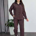 Set 26.2944 Boho-Leinen, Farbe Dunkle Schokolade, 42(S), 44(M), 46(L)