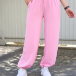 Pantaloni 26.2937 crep american, culoare Roz, 40(XS), 42(S), 44(M)