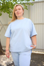 Костюм 26.2678 с.б Трикотаж двухнитка, колір Блакитний, 52(3XL), 54(4XL), 56(5XL) - Зображення 6