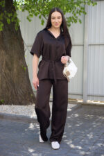 Set 26.2954 double Armani mătase, culoare Ciocolata inchisa, 42(S), 44(M), 46(L)