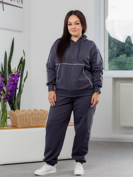 Костюм 26.2729 б Трикотаж двухнитка, колір Графіт, 48(XL), 50(ХХL), 52(3XL)