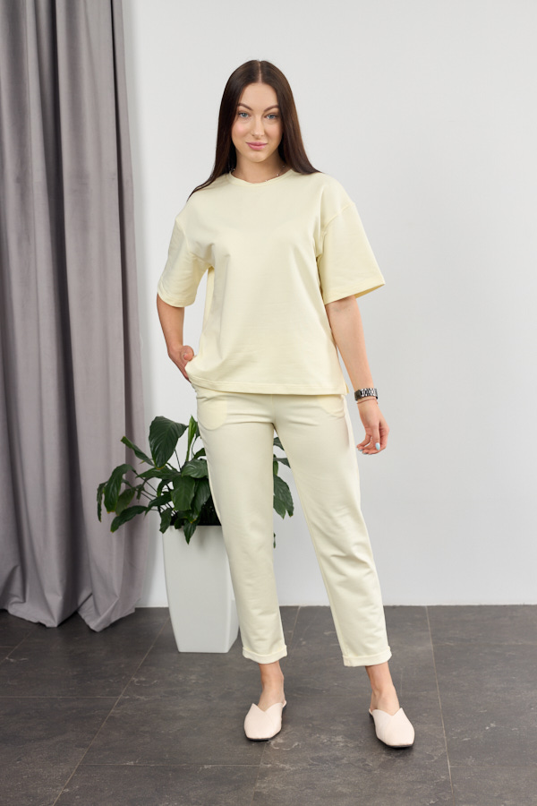 sera0461 Set 26.1553 tricot dublu, culoare Banană, 42(S), 44(M), 46(L) - Image 1