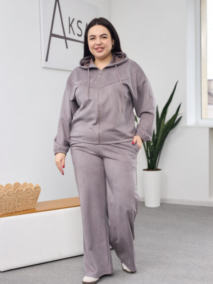 Костюм 26.2824 б Замш тонкий, колір Темно сірий, 46(L), 48(XL), 50(ХХL)