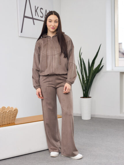 Костюм 26.2824 н Замш тонкий, колір Кавовий, 40(XS), 42(S), 44(М)