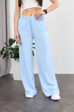 Pantaloni 26.2970 crep american, culoare Albastru deschis, 40(XS), 42(S), 44(M)