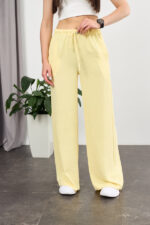 Pantaloni 26.2970 crep american, culoare Banană, 40(XS), 42(S), 44(M)
