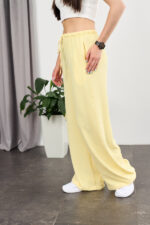 Pantaloni 26.2970 crep american, culoare Banană, 40(XS), 42(S), 44(M) - Image 3