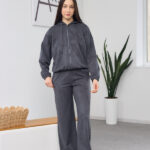 Set 26.2824 piele întoarsă subțire, culoare Gri închis, 40(XS), 42(S), 44(M)