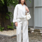 Set 26.2947 Double-Armani-Seide, Farbe Milchweiß, 40(XS), 42(S), 44(M)
