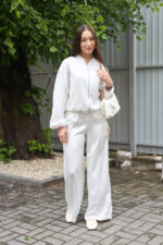 Set 26.2947 Double-Armani-Seide, Farbe Milchweiß, 40(XS), 42(S), 44(M)