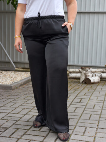 Панталони 26.2964 double Armani шовк, цвят Черен, 48(XL), 50(XXL), 52(3XL)