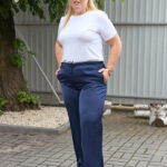 Pantaloni 26.2964 double Armani mătase, culoare Albastru închis, 48(XL), 50(XXL), 52(3XL)