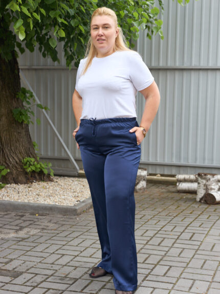 Панталони 26.2964 double Armani шовк, цвят Тъмносин, 48(XL), 50(XXL), 52(3XL)