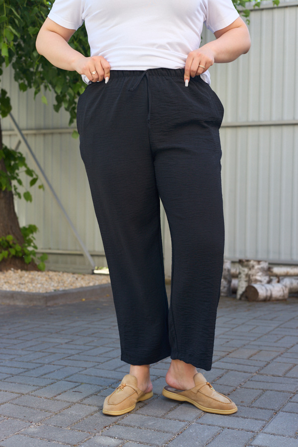 sera1622 Hosen 26.2971 amerikanischer Krepp, Farbe Schwarz, 54(4XL), 56(5XL), 58(6XL) - Image 1