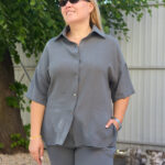 Костюм 26.2973 с.б Американський креп, колір Темно сірий, 54(4XL), 56(5XL), 58(6XL)
