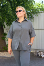 Костюм 26.2973 с.б Американський креп, колір Темно сірий, 54(4XL), 56(5XL), 58(6XL)