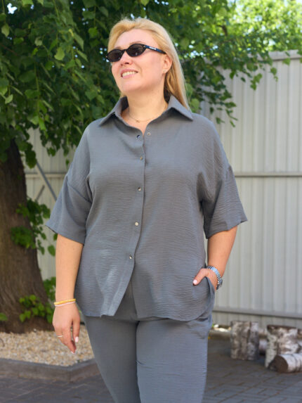 Костюм 26.2973 с.б Американський креп, колір Темно сірий, 54(4XL), 56(5XL), 58(6XL)