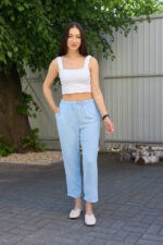 Pants 26.2971 American crepe, color Light blue, 42(S), 44(M), 46(L)