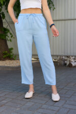 Pants 26.2971 American crepe, color Light blue, 42(S), 44(M), 46(L) - Image 5