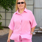 Костюм 26.2973 б Американський креп, колір Рожевий, 48(XL), 50(ХХL), 52(3XL)